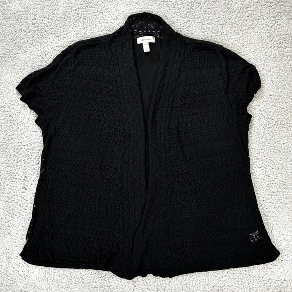 Dress Barn Size XL Extra Large Misses Sleeveless Open Shirt Black - Picture 1 of 8